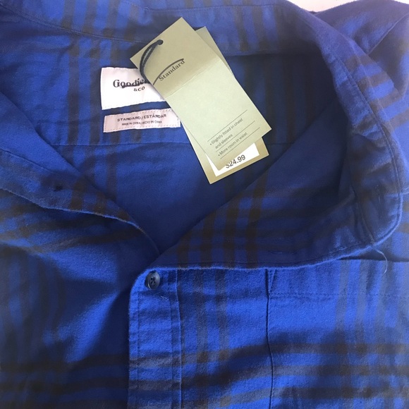 Goodfellow & Co. blue & black men’s flannel shirt - Picture 3 of 6